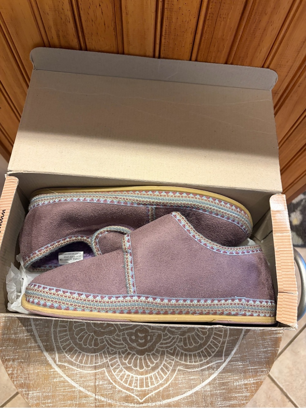 Women’s Suede Slip-On Slippers in Dusty Mauve 3